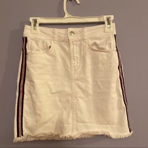 White denim mini skirt